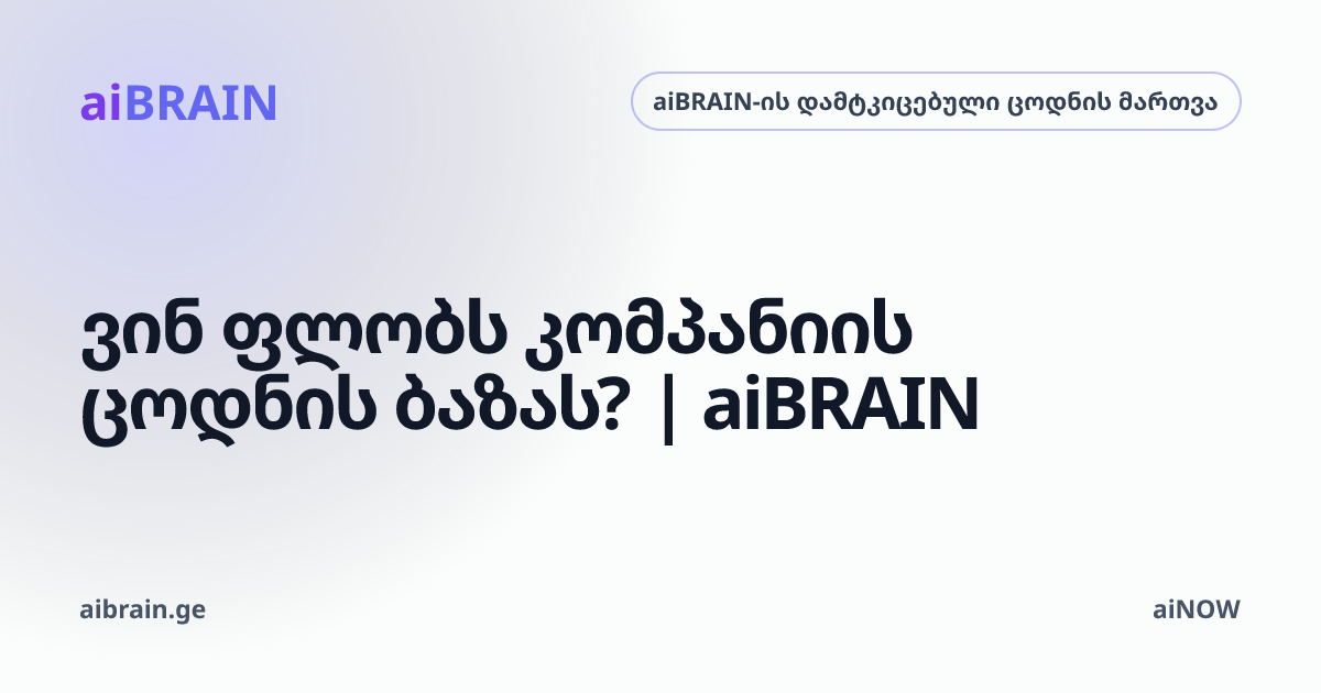 ვინ ფლობს კომპანიის ცოდნის ბაზას? | aiBRAIN
